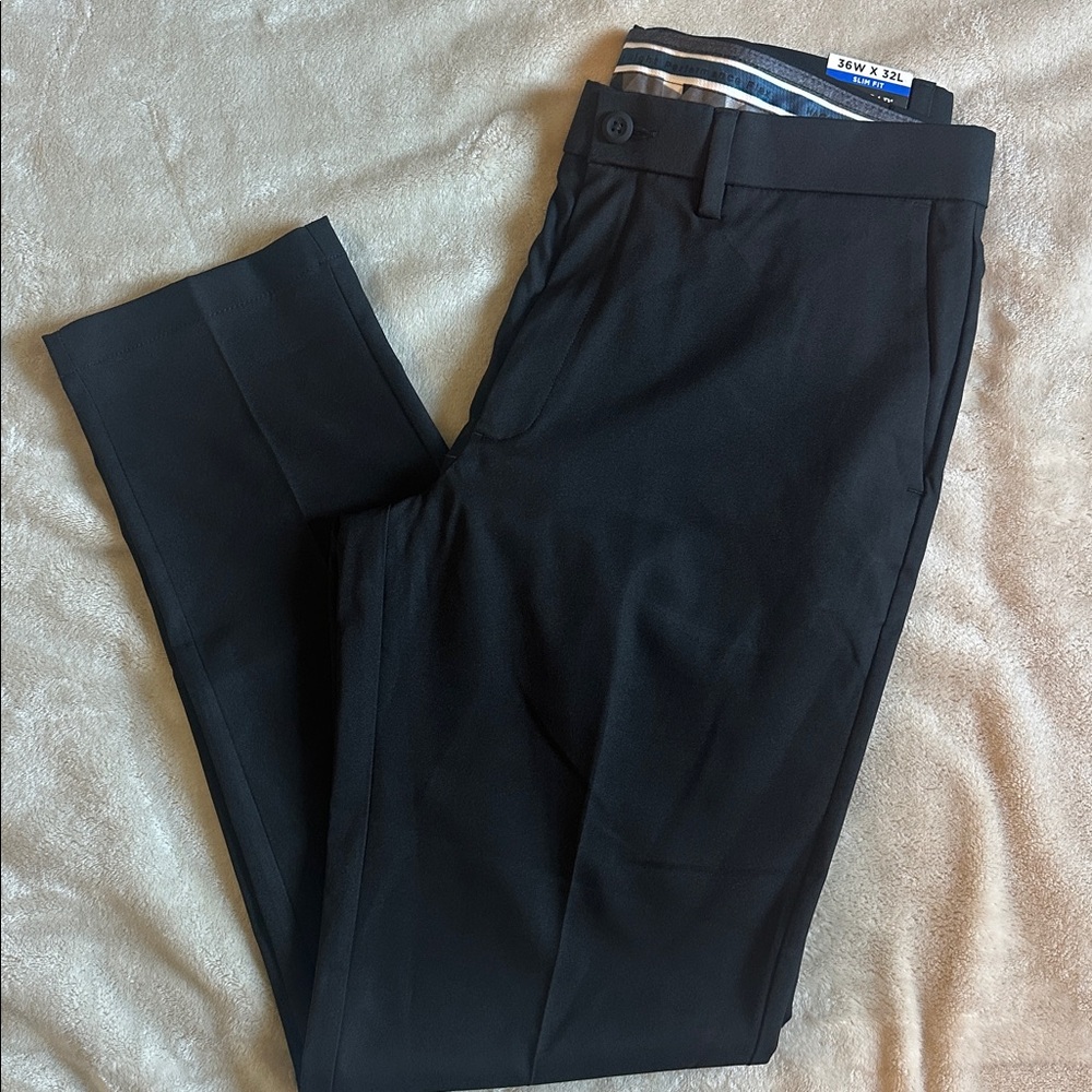 Haggar Cool Right Slim Fit Black Pants